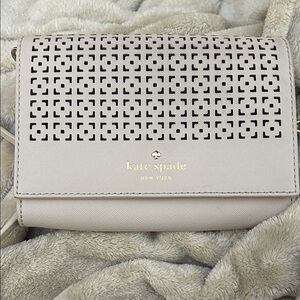 Kate Spade Cedar Street Perforated Crossbody in Crisp Linen